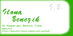 ilona benczik business card